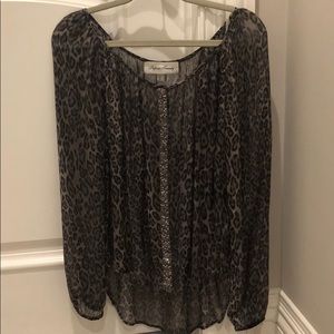 Fifteen twenty gray animal print top